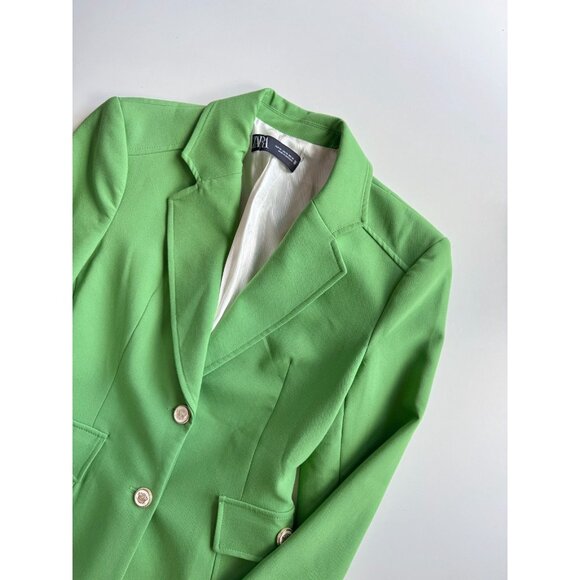 ZARA Green Oversized Single Breasted Blazer Suit Jacket, Size XS - Picture 6 of 16
